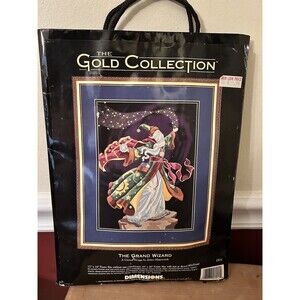 VTG 1998 Dimensions Gold Collection The Grand Wizard Crewel Kit #1511 Open